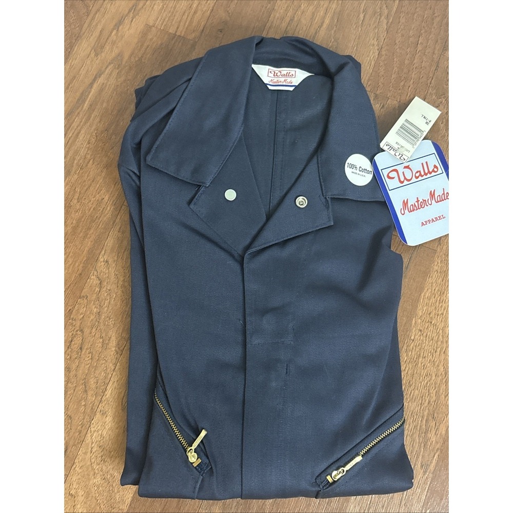 Walls Master Made Coveralls Blue 100% Cotton Size 38 X Tall Workwear NEW VTG USA